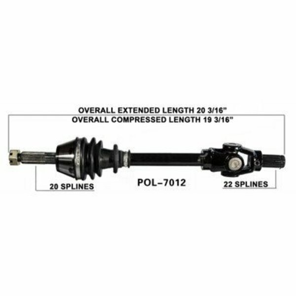 Wide Open OE Replacement CV Axle for POL FRONT MAGNUM 500 SPORTSMAN 700 02 POL-7012